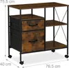 Relaxdays Rollcontainer 2 Schubladen, 3 Fächer, HBT 75,5 x Produktbild-Vorschau 4