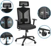 A collage of images showing an ergonomic office chair from different angles and highlighting its features. Produktbild-Vorschau