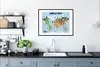 MuchoWow® Gerahmtes Poster Weltkarte - Kinder - Tiere - Produktbild-Vorschau 4
