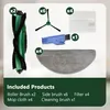 A collection of cleaning accessories for a robot vacuum cleaner, including brushes, filters, and mop cloths. Voir les images du produit