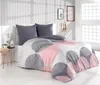 Bettwäsche Set Kreise Meliert anthrazit rosa modern Wende Produktbild-Vorschau 1