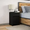 vidaXL Comodino con luci LED in legno nero Anteprima dell’immagine prodotto 4