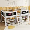 MODFU Lit Mezzanine 90x200 cm - Lit Avec Rangement Et Voir les images du produit 2