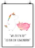 Mr. & Mrs. Panda Bild Einhorn Schwein DIN A5 - Weiß - Produktbild-Vorschau 1