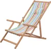 vidaXL Strandstuhl Klappbar Stoff und Massivholz Mehrfarbig Produktbild-Vorschau 8