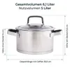 Edelstahl Topf 5L Kochtopf Ø 24 cm Suppentopf Induktion Produktbild-Vorschau 3