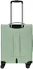 A light green suitcase is shown from the back with its telescopic handle extended. Produktbild-Vorschau