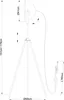 A technical drawing of a floor lamp with dimensions indicated. Anteprima dell’immagine prodotto