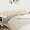 vidaXL Čelo postele, krémová, 200 x 7 x 78/88 cm, látka Náhľad obrázku produktu 2