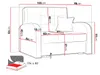 A diagram showing the dimensions of a sofa bed. Náhled obrázku produktu