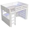 A white loft bed with integrated storage and LED lighting. Anteprima dell’immagine prodotto