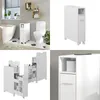 A collage of images showing a white bathroom cabinet in different settings and angles. Náhled obrázku produktu