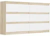 Komoda 140 cm 6 zásuvek skříňka FRAMIRE R-140 mix sonoma Náhled obrázku produktu 1