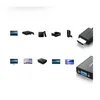 A collage of electronic devices and adapters, with a focus on connectivity products. Voir les images du produit