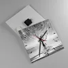 Wanduhr - Quadrat - Glasuhr - Schwarzweiß Baum See - Produktbild-Vorschau 2