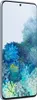 A Samsung Galaxy phone with a blue frame and a wallpaper of blue and green flowers. Náhled obrázku produktu
