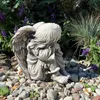 Beton Garten Skulptur Grau Figur sitzender Engel 20 kg Produktbild-Vorschau 5