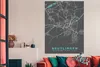 MuchoWow® Poster Stadtplan - Karte - Reutlingen - Blau - Produktbild-Vorschau 3