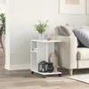Möbel Beistelltisch mit Rollen Weiß 50x30x55 cm Produktbild-Vorschau 3