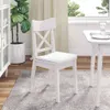 vidaXL Sitzkissen 4 Stück Weiß 40 x 40 x 3 cm Stoff Produktbild-Vorschau 4