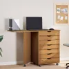 vidaXL Armadio a rotelle con scrivania MOSS marrone miele Anteprima dell’immagine prodotto 2