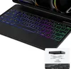 A black keyboard case with colorful backlit keys and a trackpad, shown from a slightly elevated angle. Anteprima dell’immagine prodotto