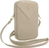 A beige Guess phone bag with a gold logo and strap, shown against a white background. Náhľad obrázku produktu