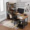 MIADOMODO Psací stůl 138 x 138 x 76 cm, hnědá/černá Náhled obrázku produktu 10