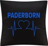 multifanshop Kissenbezug - Paderborn - Herzschlag, schwarz, Produktbild-Vorschau 1