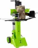 A vertical log splitter with a log in place, shown against a white background. Voir les images du produit