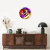 Wanduhr - Rund - Glasuhr - Blume Farbe Rose - 40x40cm - Produktbild-Vorschau 7