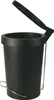 A black pedal bin with its lid open, shown against a white background. Voir les images du produit