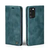 A teal flip case for a Samsung Galaxy A41 phone is shown from two angles against a white background. Produktbild-Vorschau