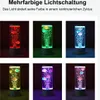 A collage of six images showing a multi-colored LED lava lamp with artificial fish and bubbles, each lamp lit with a different color. Produktbild-Vorschau