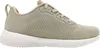 A side view of a beige athletic shoe with a white sole against a white background. Voir les images du produit