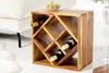 Massivholz Weinregal CUBUS 40cm braun Sheesham stone finish Produktbild-Vorschau 2