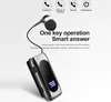 A close-up marketing image of a silver Bluetooth headset with a black earbud and a digital display showing '98'. Produktbild-Vorschau