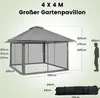 COSTWAY 4x4m Pavillon, Gartenpavillon mit Netzseitenwänden, Produktbild-Vorschau 7