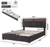 UnboxG : Lit rembourré 140x190 cm, gris, avec éclairage Voir les images du produit 6