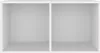 An empty white cube shelf with two compartments. Voir les images du produit