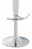 Close-up of the base and footrest of a white and silver bar stool. Podgląd zdjęcia produktu