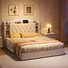 UnboxG Polsterbett 160x200 cm Beige mit LED & Stauraum, Produktbild-Vorschau 9