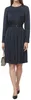 Damen Satin Midi Kleid mit langen Ärmeln, elegantes Produktbild-Vorschau 1