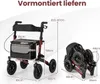 Faltbarer Leichtgewicht-Rollator mit Luftreifen, Rot, 140kg Produktbild-Vorschau 2