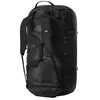 A black duffel bag with straps, viewed from the back. Produktbild-Vorschau