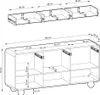 A technical drawing with dimensions of a kommode. Produktbild-Vorschau