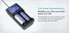A battery charger with two batteries inserted, with accompanying text describing its features. Anteprima dell’immagine prodotto