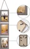 A hanging collage picture frame with three photos, showing close-ups of the frame and its backing. Produktbild-Vorschau