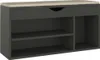 vidaXL Lavice na boty s polštářem šedá 104x30x49 cm Dřevěný Náhled obrázku produktu 1