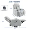 A diagram showing the dimensions of a recliner chair, with two views: one upright and one reclined. Voir les images du produit